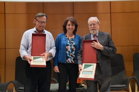 Josep M. Vila d'Abadal, Anna Erra i Pere Girbau, dos expresidents i l'actual presidenta del Patronat de la FHSC.